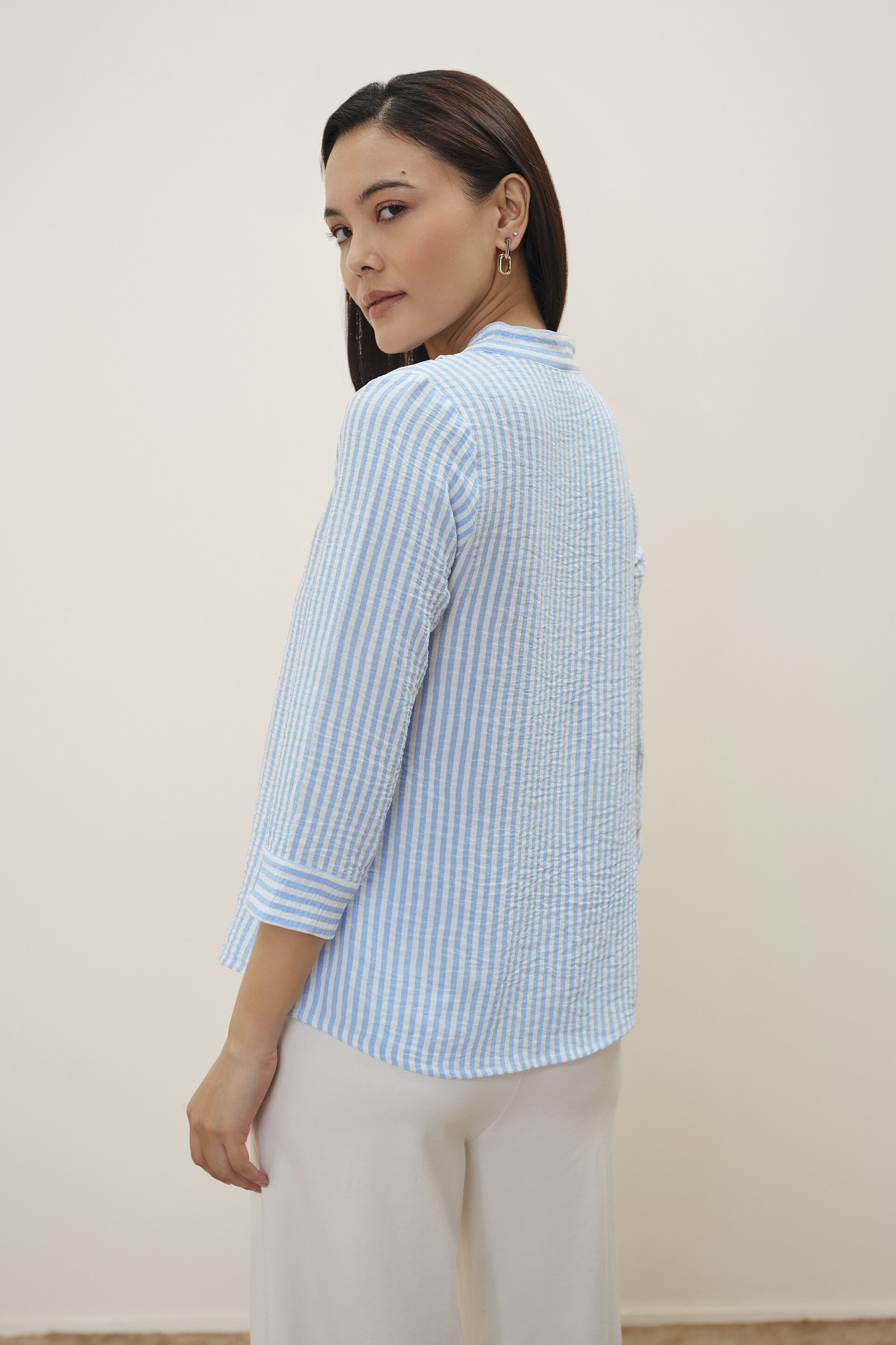 Priscilla Striped Top, Blue, image 5